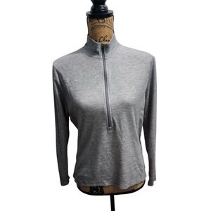 REI Quarter‎ Zip Pullover Long Sleeve Athletic Top Gray Polyester Womens L
